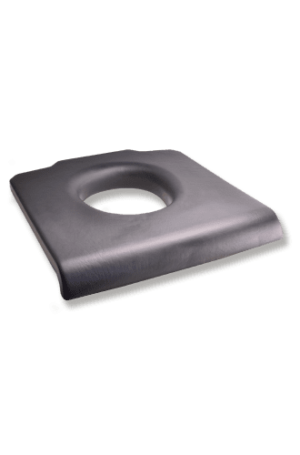Toilettenstuhl Sitzauflage gepolstert schwarz mit Ausschnitt, Höhe: ca. 2,5 cm