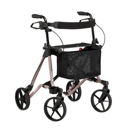 Leichtgewicht-Rollator TAIMA M-E mit Rückengurt und Tasche, Terrarosa