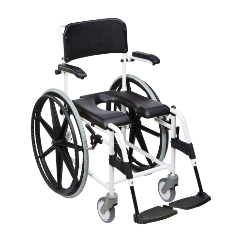 Dusch-Toilettenstuhl Levina 400-2 24" Räder, weiß-schwarz