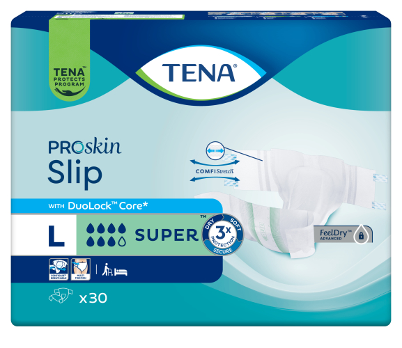 Windelhose TENA Slip PROskin Super L, Verpackung