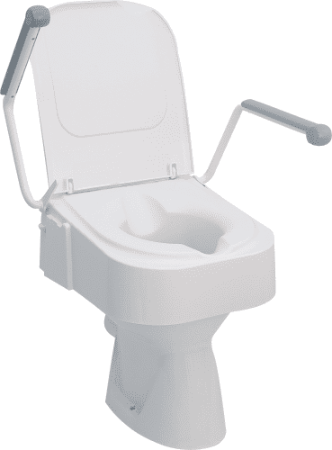 Toilettensitzerhöhung TSE 150 mit Deckel und Armlehnen weiß