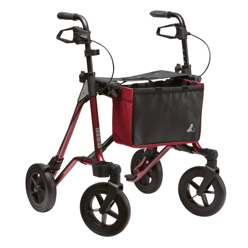 Leichtgewicht-Rollator TAIMA VENTUM mit Tasche, amarena
