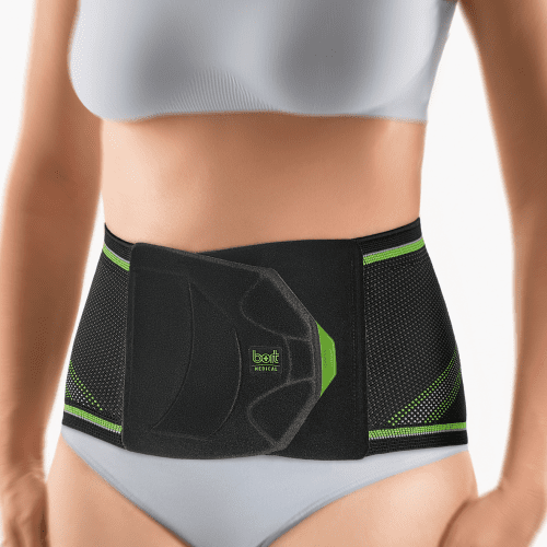 Bort Rückenbandage StabiloBasic Lady Sport schwarz-grün, Frontansicht