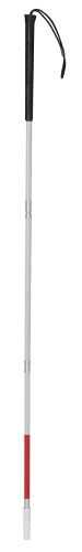 Blindenstock, Taststock, Leichtmetall mit Nylonspitze faltbar, reflektierend, 150 cm