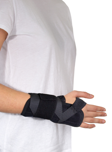 Elastische Handgelenkbandage mit Alu-Schiene schwarz