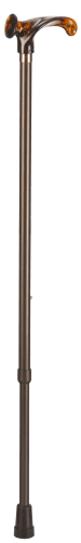 Leichtmetallstock mit anatomischem Griff in Bernsteinoptik, versellbar, bronze