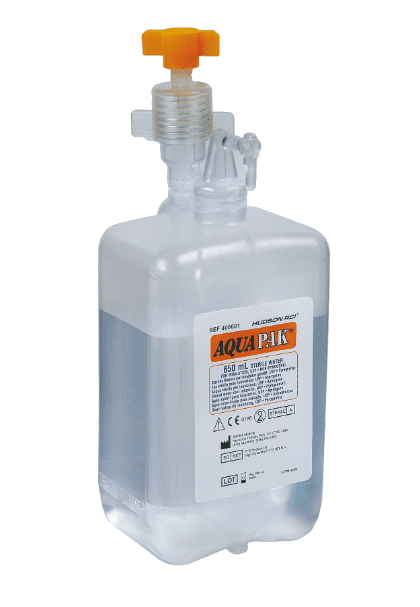 Aquapak Sterilwasser-Behälter 650 ml, Anfeuchtersystem für Sauerstoffgeräte {S}