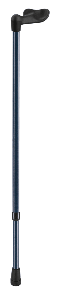 Leichtmetallstock mit Fischergriff, blau-metallic