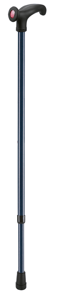 Leichtmetallstock mit anatomischem Griff, blau-metallic