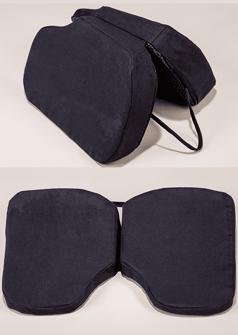 Klapp-Keilkissen 38x25x5/1cm, VELOURS schwarz