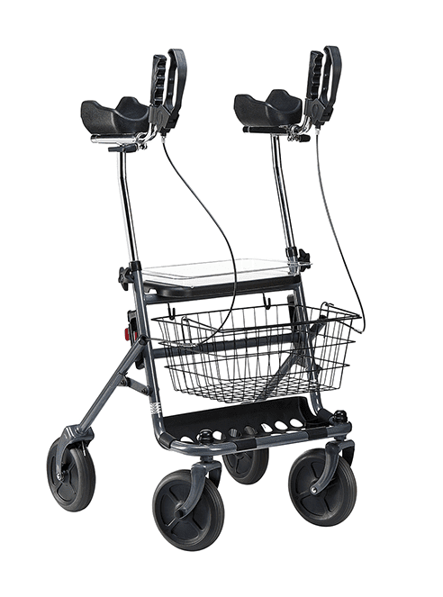 Rollator FAKTO+ ARTHRITIS mit Korb, Tablett,PU,mangan grey metallic