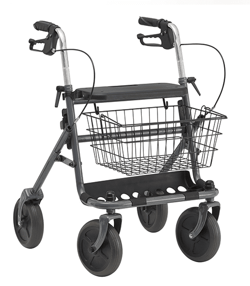 Rollator FAKTO+ mit Tablett,Korb,Stockhalter, mangan grey metallic (VPE: 2 Stück)