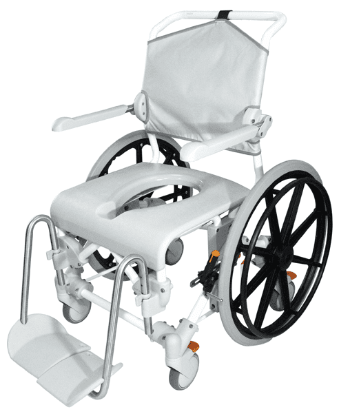 Dusch- und Toilettenrollstuhl Swift Mobil 24 "-2 mit Eimerhalter,grau
