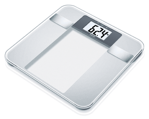Glas-Diagnosewaage BG 13 mit Muskelanzeige, silber-transparent