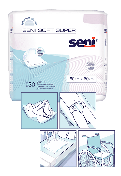 Bettschutzunterlagen Seni Soft Super 90x60 (1 Karton: 2 x 25 Stück)