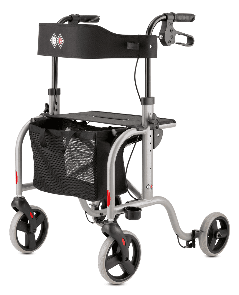 Leichtgewichtrollator RL-Smart ST, silber, Ansicht schräg von vorne