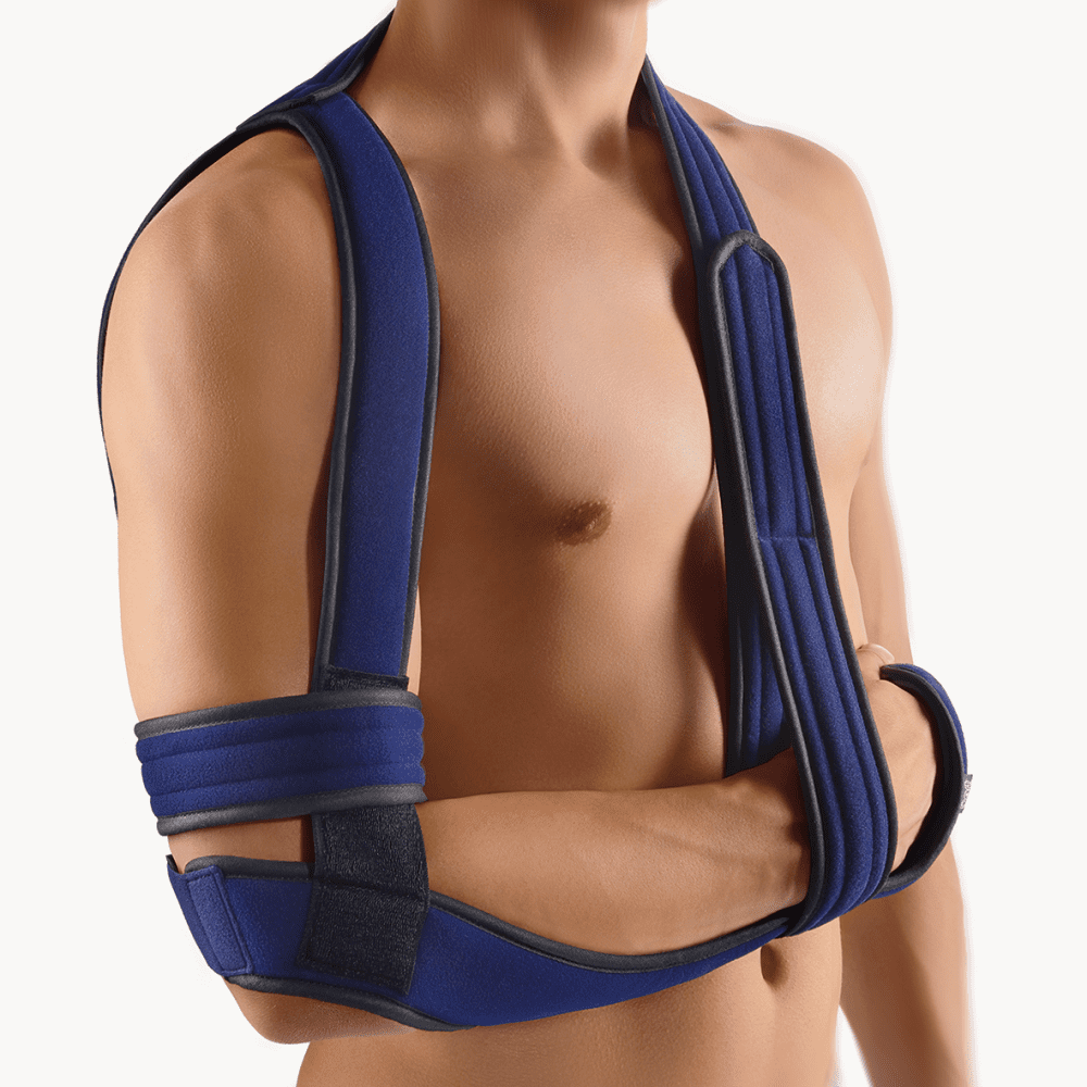 Bort OmoBasic Schulter-Arm-Adduktionsorthese nach Gilchrist, blau
