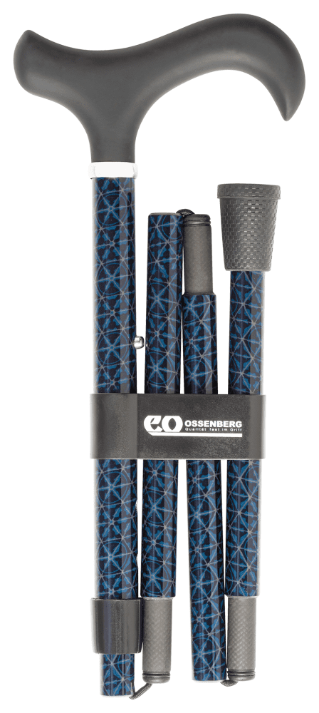 Gehstock Derbygriff Carbon, mit Softtouch, gefaltet