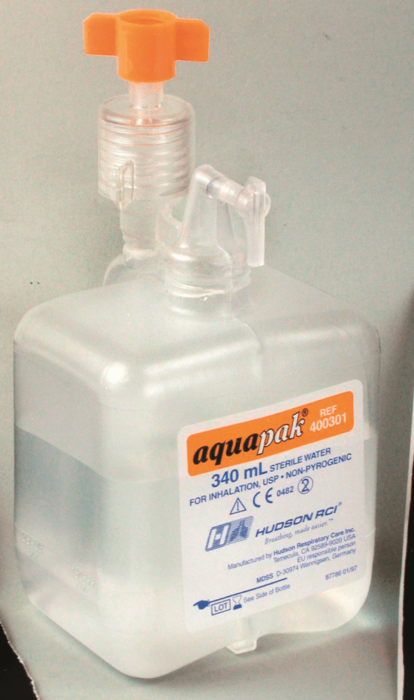Aquapak Sterilwasser-Behälter 340 ml, Anfeuchtersystem für Sauerstoffgeräte