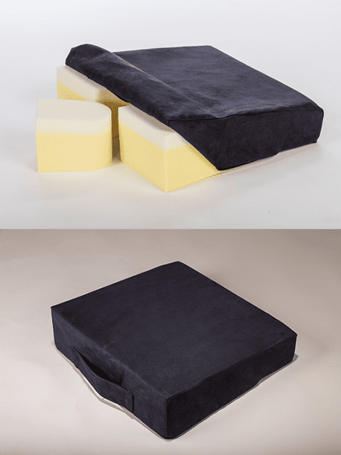 Aufstehhilfe 40x43x12/8cm VELOURS schwarz