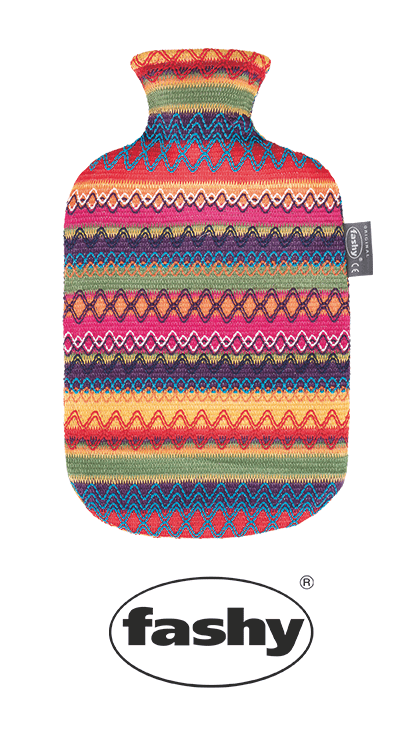 Wärmflasche 2l mit Bezug im Peru-Design