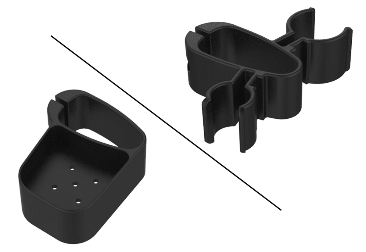 Stockhalter Klassik für Rollatoren ROUTER/ ATHLON/SERVER, schwarz, Einzelteile