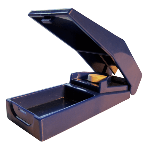 Tablettenzerteiler STANDARD mit Depotfach blau