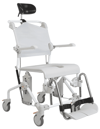 Dusch- und Toilettenrollstuhl Swift Mobil Tilt-2 mit Eimerhalter,grau