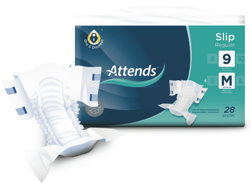 Windelhose Attends Slip Regular 9 XS Hüfte 40 bis 70 cm(1Karton: 4x32 Stück)