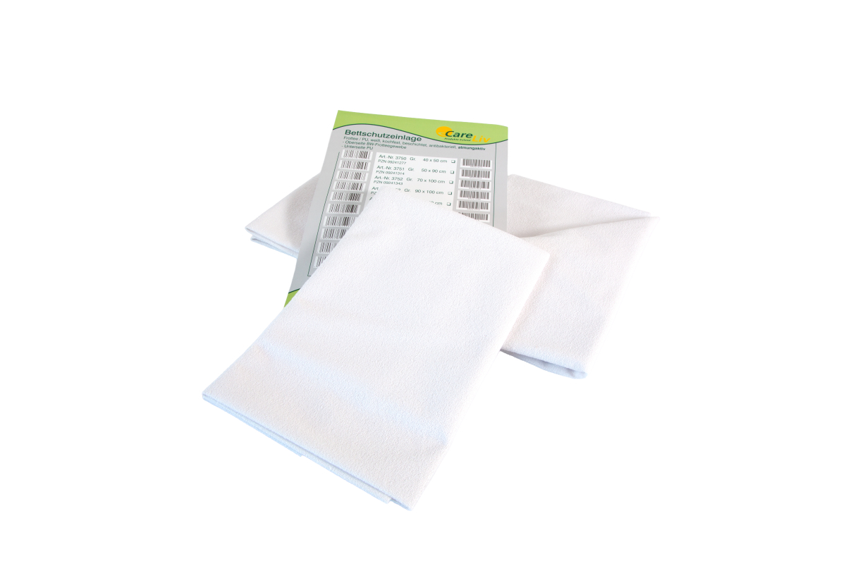 Bettschutzeinlage atmungsaktiv, Frottee/PU weiß