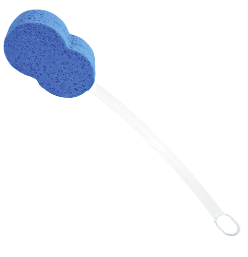 Rückenschwamm mit Griff ca.56cm, weiß/blau