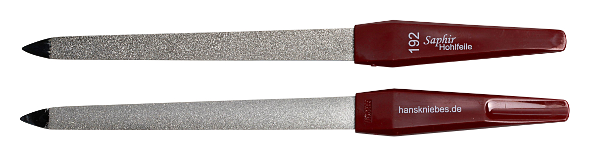 Saphir-Formfeile mit hohlem Blatt, 17cm spitz