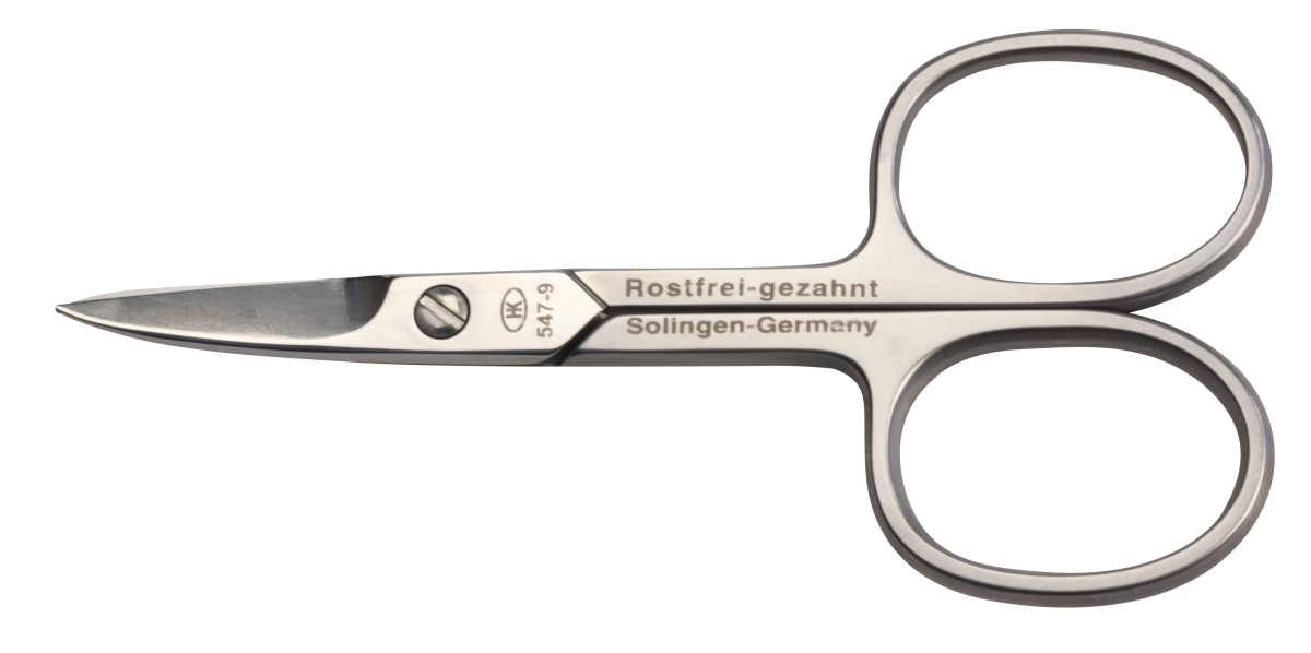 Nagelschere lange Spitze gebogen mit Micro-Zahnung, waagrecht