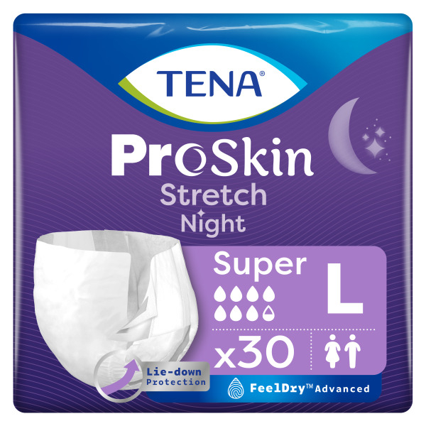 Inkontinenzhosen TENA Proskin Stretch Night Super L, Hüftumfang 103-140 cm