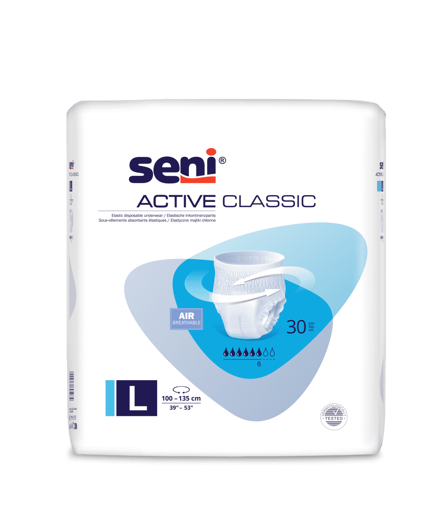 Seni Active Classic L, Hüfte 100-135 cm (1 Karton 3 x 30 Stück)