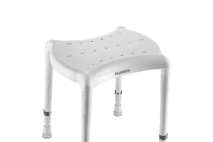 Duschhocker AQUATEC DOT mit 2 Auschnitten SH 40-55cm, grau