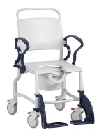 Dusch-Toilettenstuhl Erfurt mit 5" Rädern grau/blau