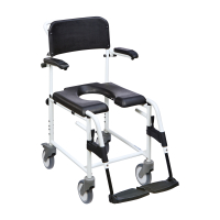 Dusch-Toilettenstuhl Levina 320-2 5" Räder, weiß-schwarz