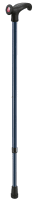 Leichtmetallstock mit anatomischem Griff, blau-metallic