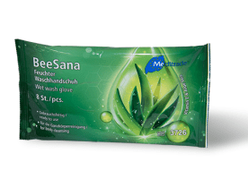 Waschhandschuhe BeeSana® feucht (VPE: 8 Stück)