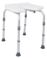 Duschstuhl DH 135 ohne Lehne mit Ausschnitt,weiß