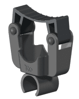 Stockhalterklemme universal mit Kunststoff-Schelle 22mm und 25mm
