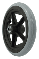 Rad mit PU-Reifen 5 Speichen Nabenlänge 60 mm, schwarz/grau