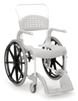 Dusch- und Toilettenrollstuhl Clean 24 "Räder, Sitzhöhe 55cm, weiß
