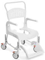 Dusch- und Toilettenrollstuhl Clean, höhenverstellbar weiß,Sitzhöhe 47,5-60cm
