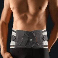 Bort select Stabilo Rückenbandage mit Pelotte, silber von vorn