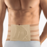 Bort StabiloBasic Rückenbandage mit Pelotte, beige von vorn
