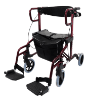Rollator Diamond Deluxe mit Fußstützen rot