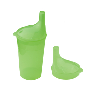 Trinkbecher-Set grün für Tee und Brei, langes Mundstück