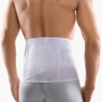 Bort Rückenbandage VarioBasic mit Pelotte, weiss, Rückansicht